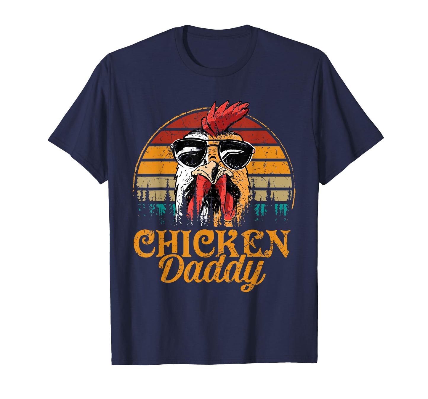 Chicken Daddy Vintage Poultry Farmer Funny Fathers Day Mens T-Shirt