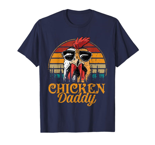 Chicken Daddy Vintage Poultry Farmer Funny Fathers Day Mens T-Shirt