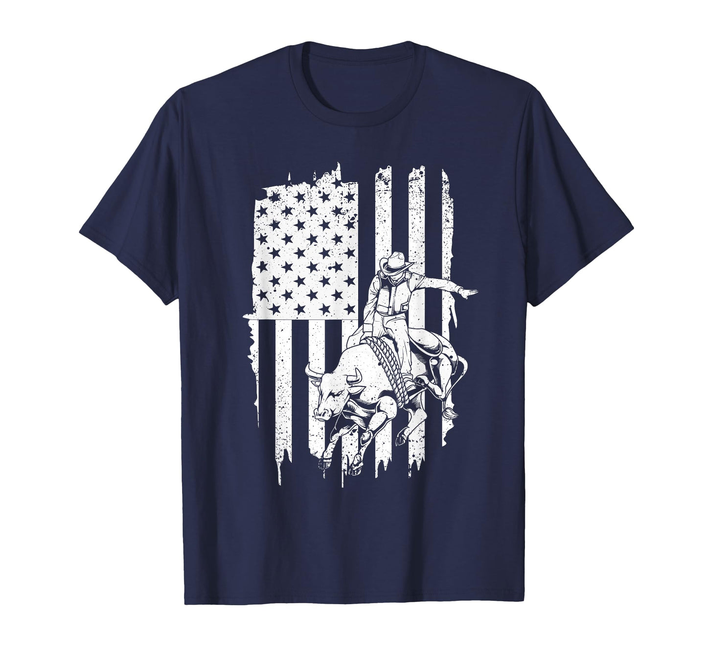 Cool American Rodeo Bull Rider Design Men Women Boys Girls T-Shirt