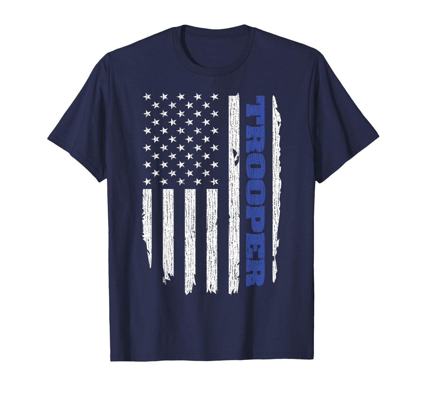 State Trooper Police Thin Blue Line USA Flag T-Shirt