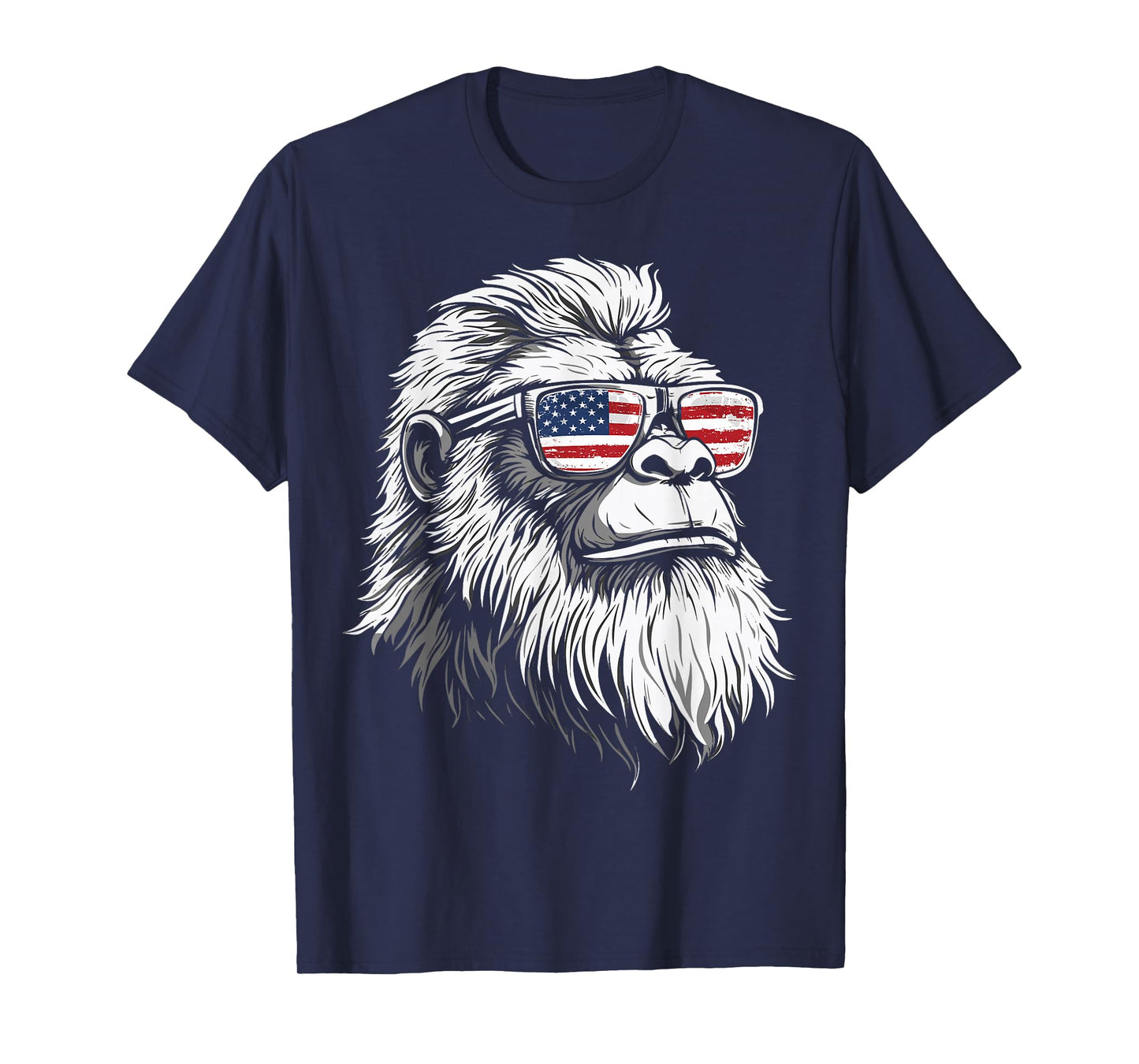 Bigfoot with Sunglasses USA Flag T-Shirt