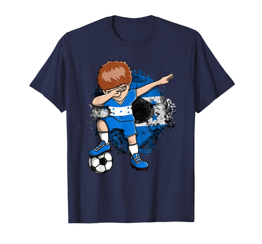 Dabbing Soccer Boy - Honduras Jersey Honduran Football Fans T-Shirt