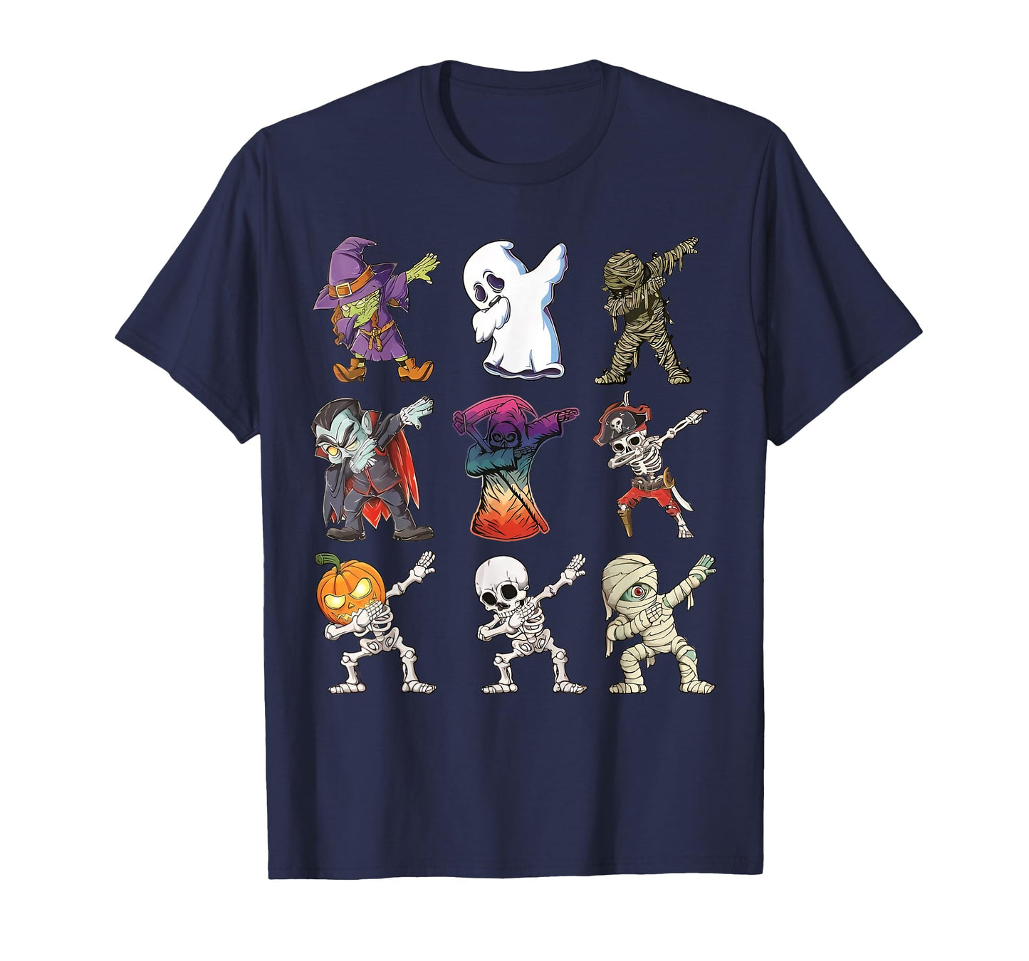 Dabbing Halloween Boys Skeleton Zombie Scary Pumpkin Mummy T-Shirt