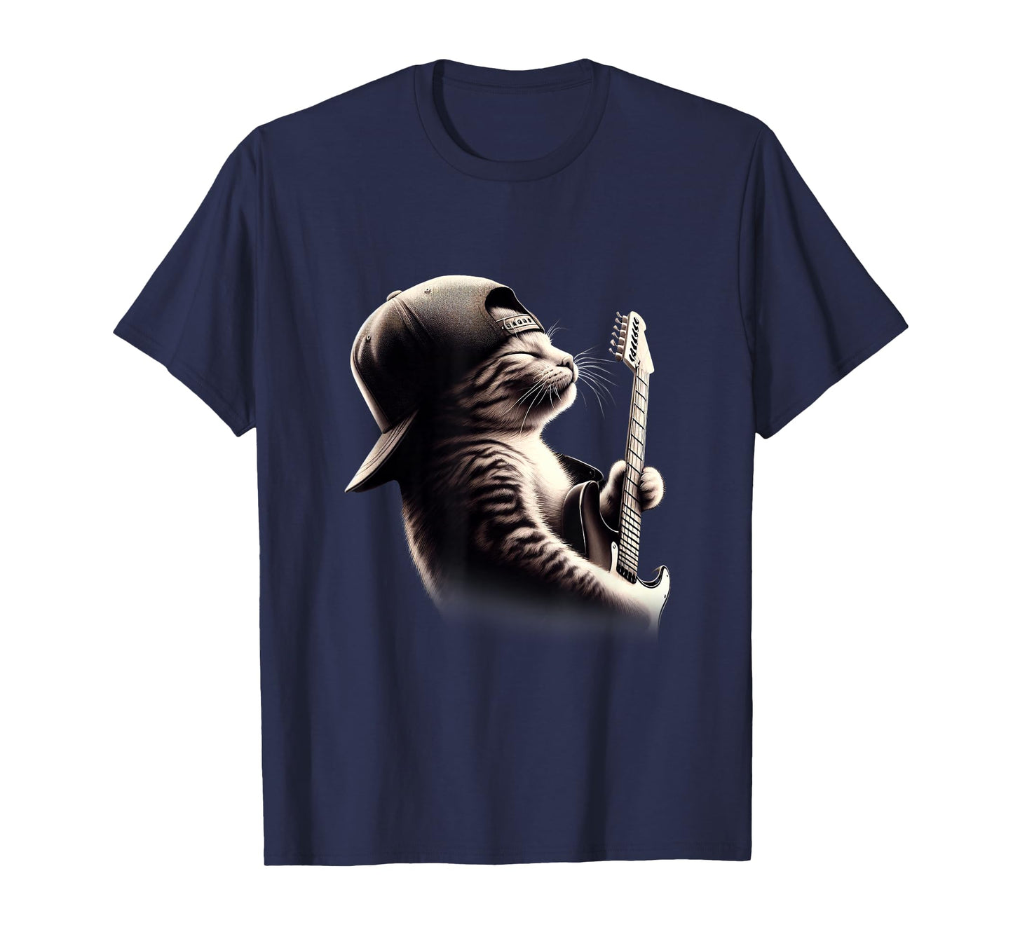 Cat Playing Guitar - Funny Rock Music Guitar Cat T-Shirt
