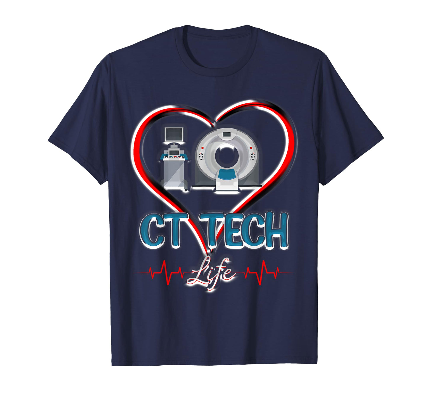 CT Tech Life Heart Funny Technologist T-Shirt