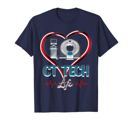 CT Tech Life Heart Funny Technologist T-Shirt