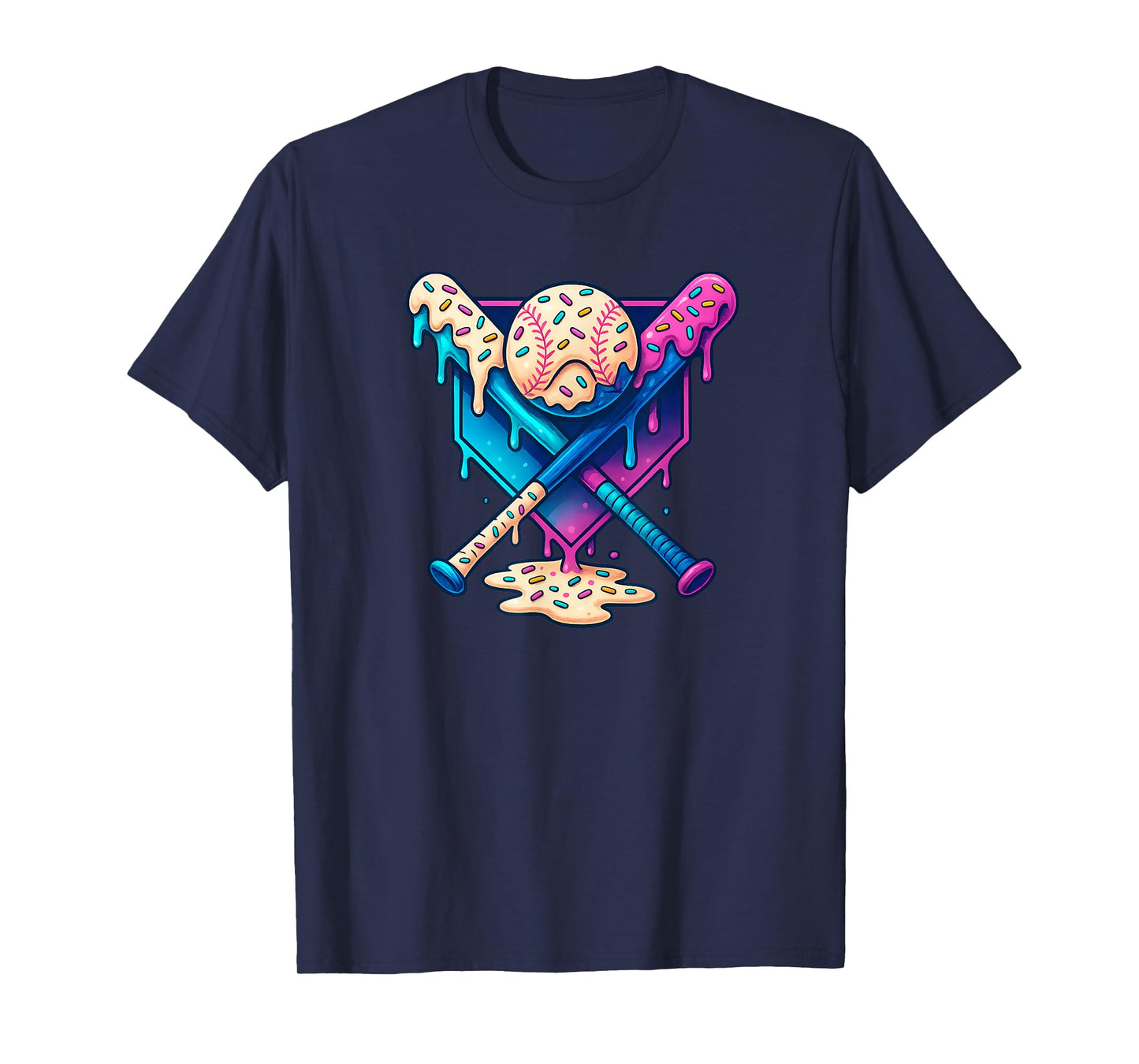 Baseball Ice Cream Drip for Boys Youth Boys Baseball 8-10 T-Shirt