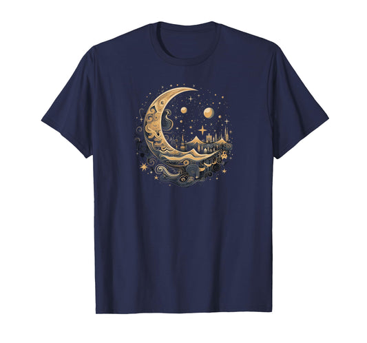 Galaxy Night Sky Moon Lunar Stars Love T-Shirt