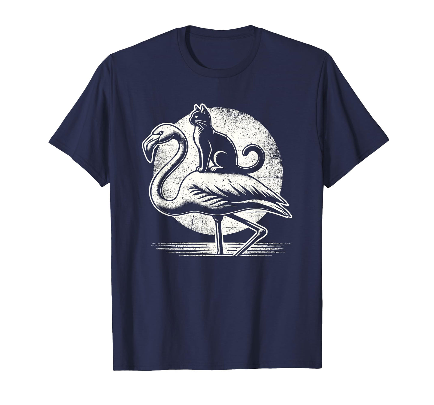 Cat Riding a Flamingo Funny T-Shirt