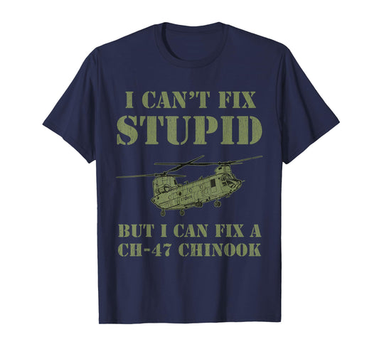 Chinook Helicopter Mechanic Funny Retired Veteran T-Shirt