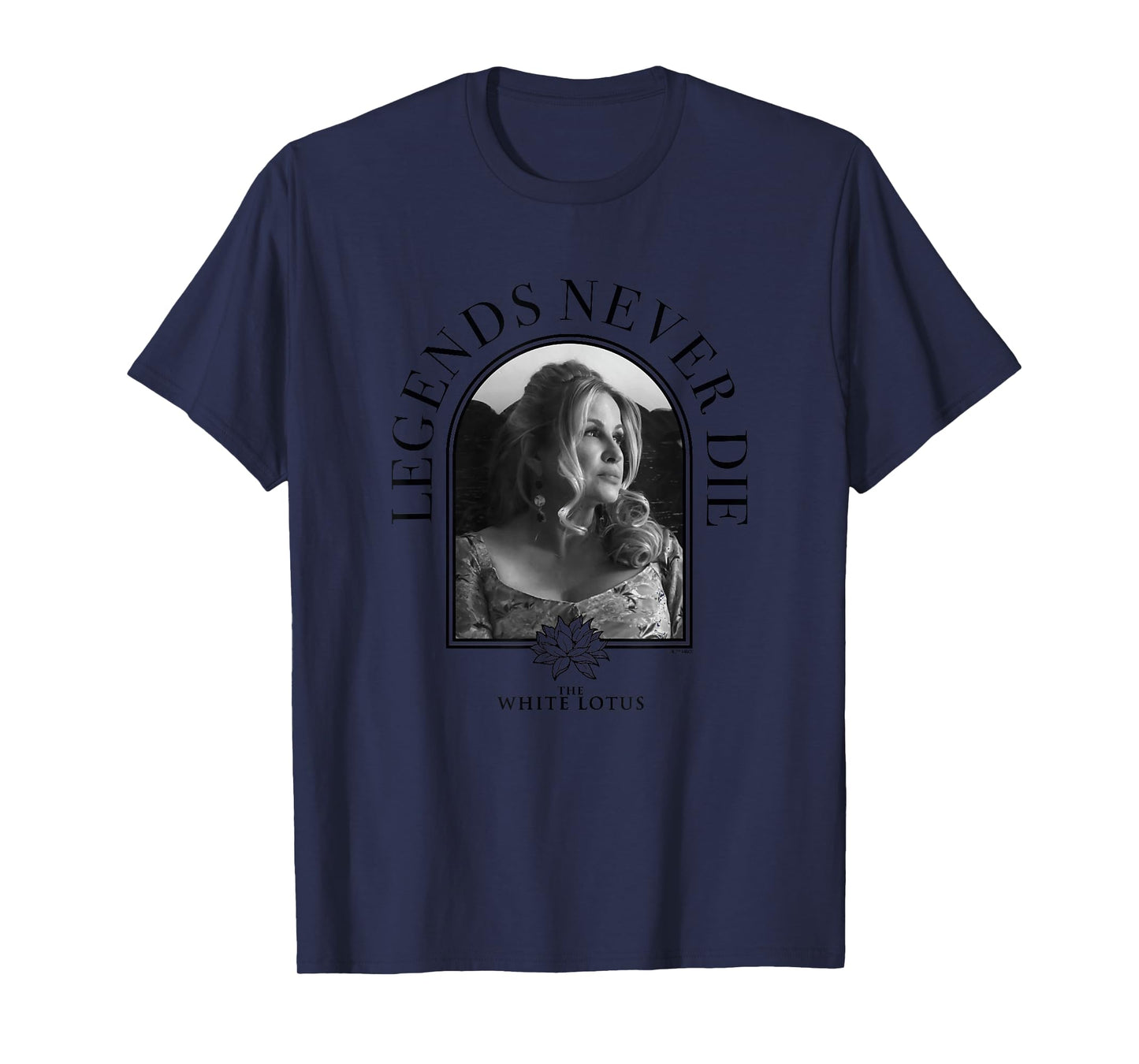 The White Lotus Black & White Tanya Legends Never Die Frame T-Shirt