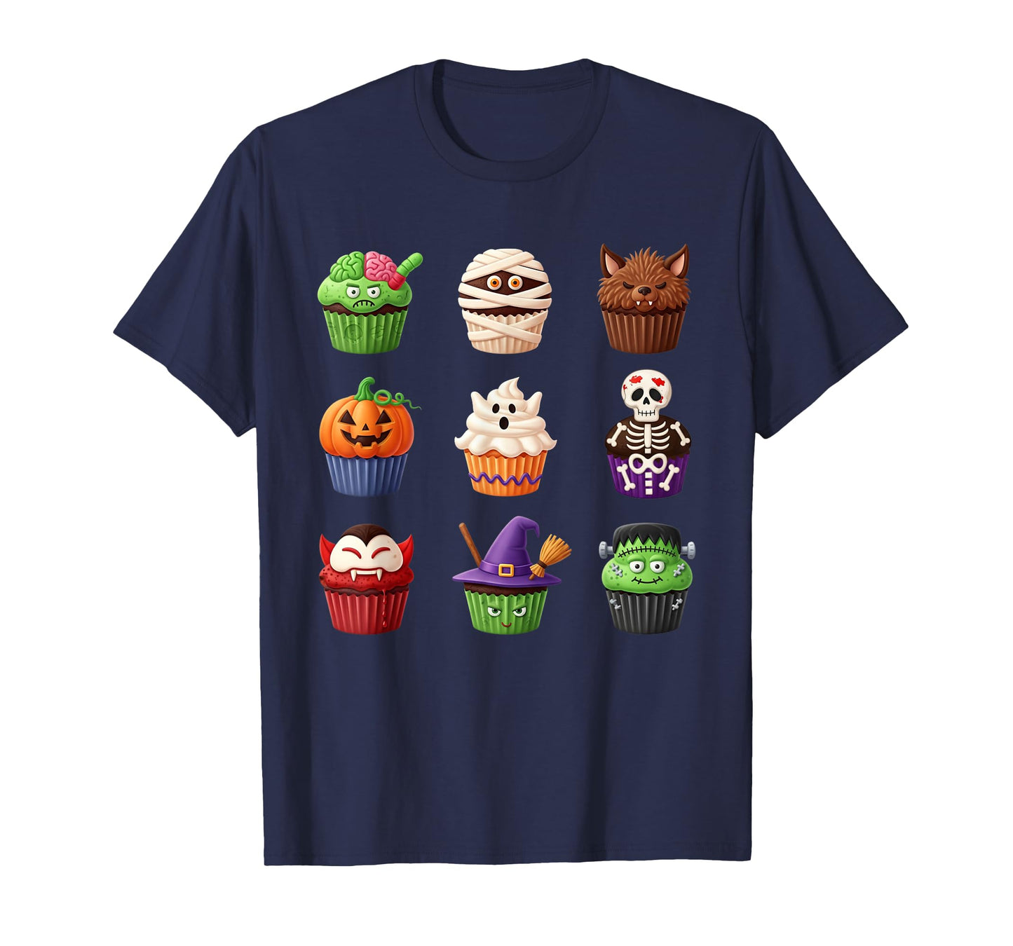 Cute Halloween Bakery Cupcake Dessert Men Women Boy Girls T-Shirt