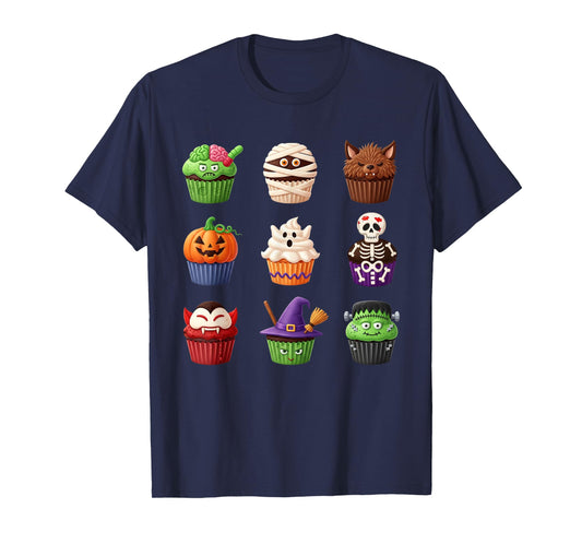 Cute Halloween Bakery Cupcake Dessert Men Women Boy Girls T-Shirt
