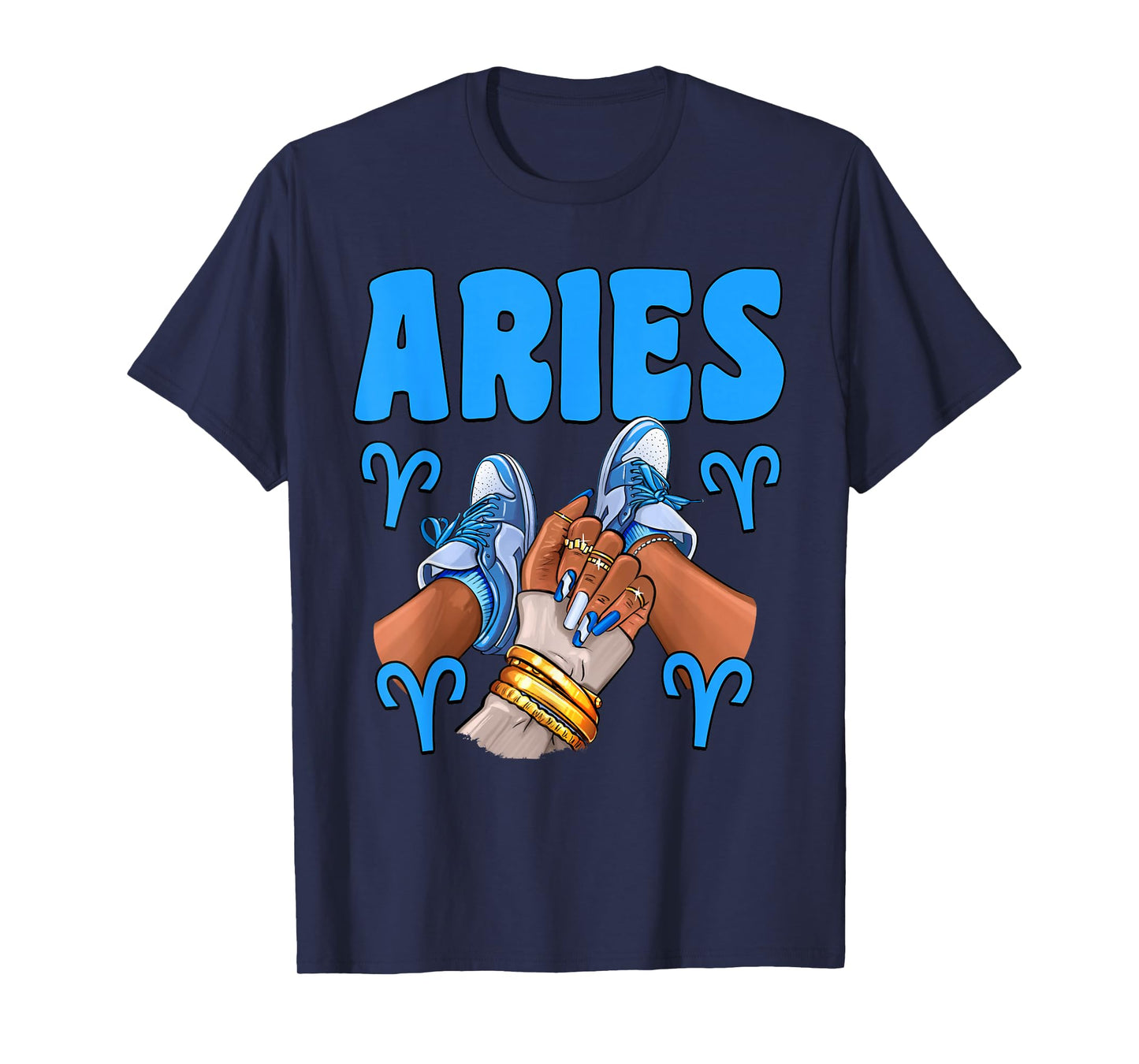 Aries Girl Sneakers Astrology Zodiac Bday Black Women T-Shirt