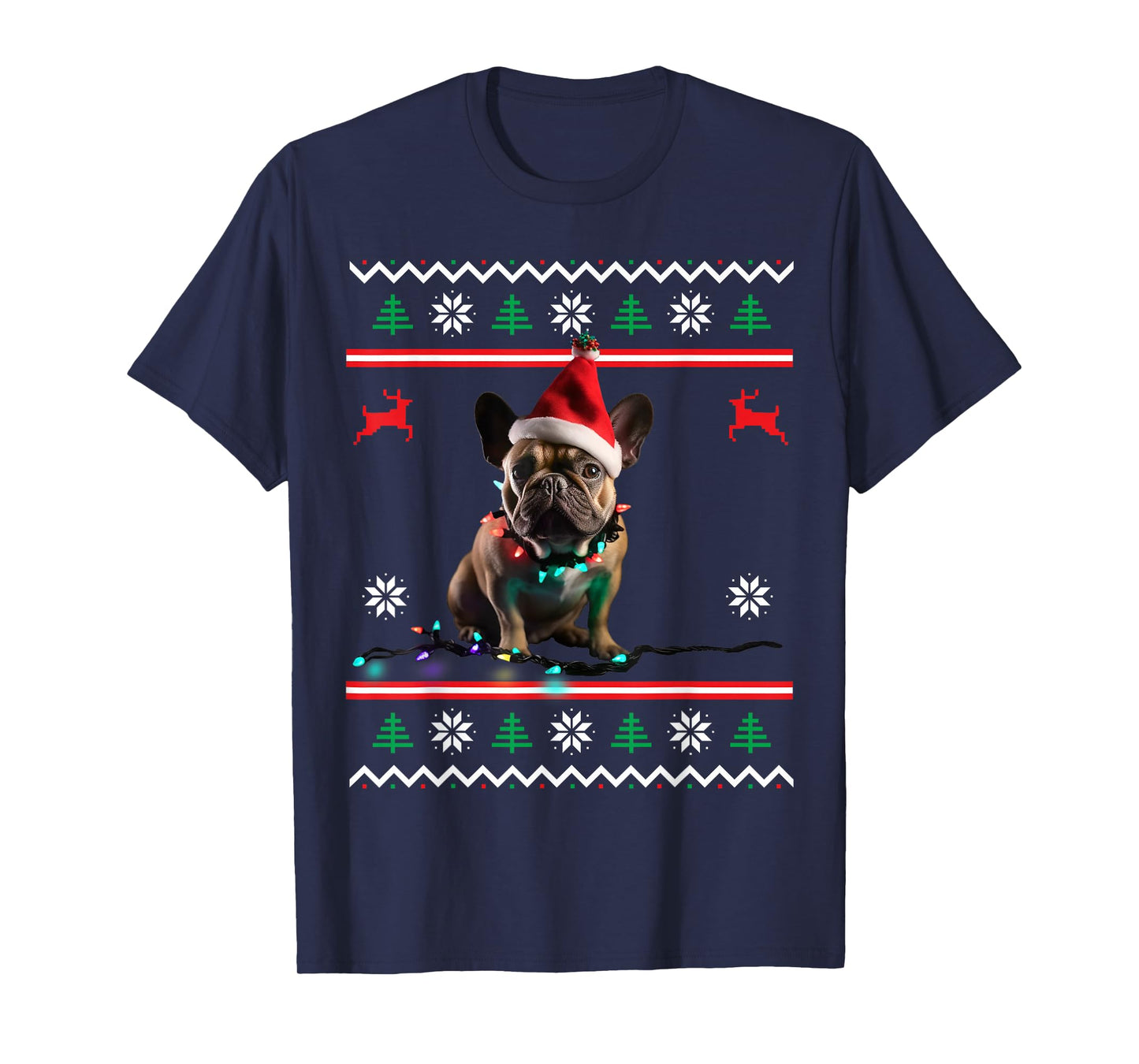 Frenchie Dog Ugly Christmas T-Shirt