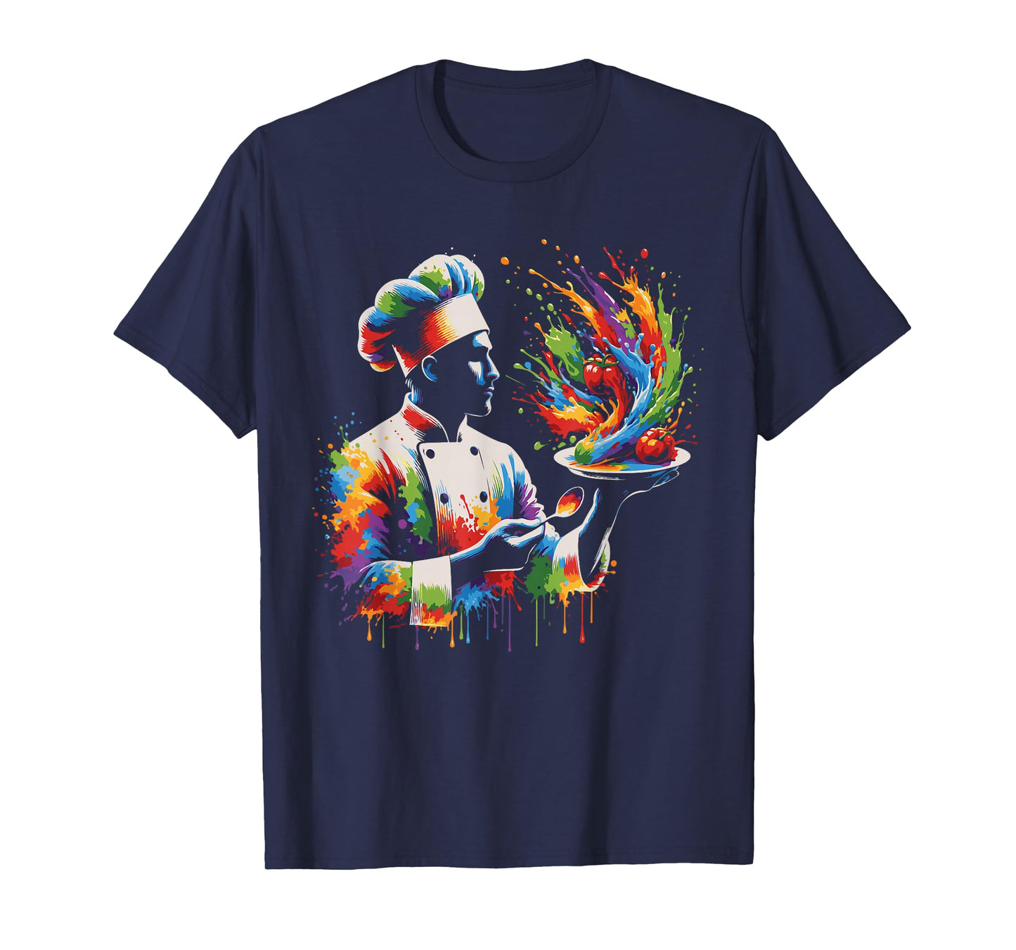 Colorful Chef Design with Splash Art, Kitchen Cooking Lovers T-Shirt