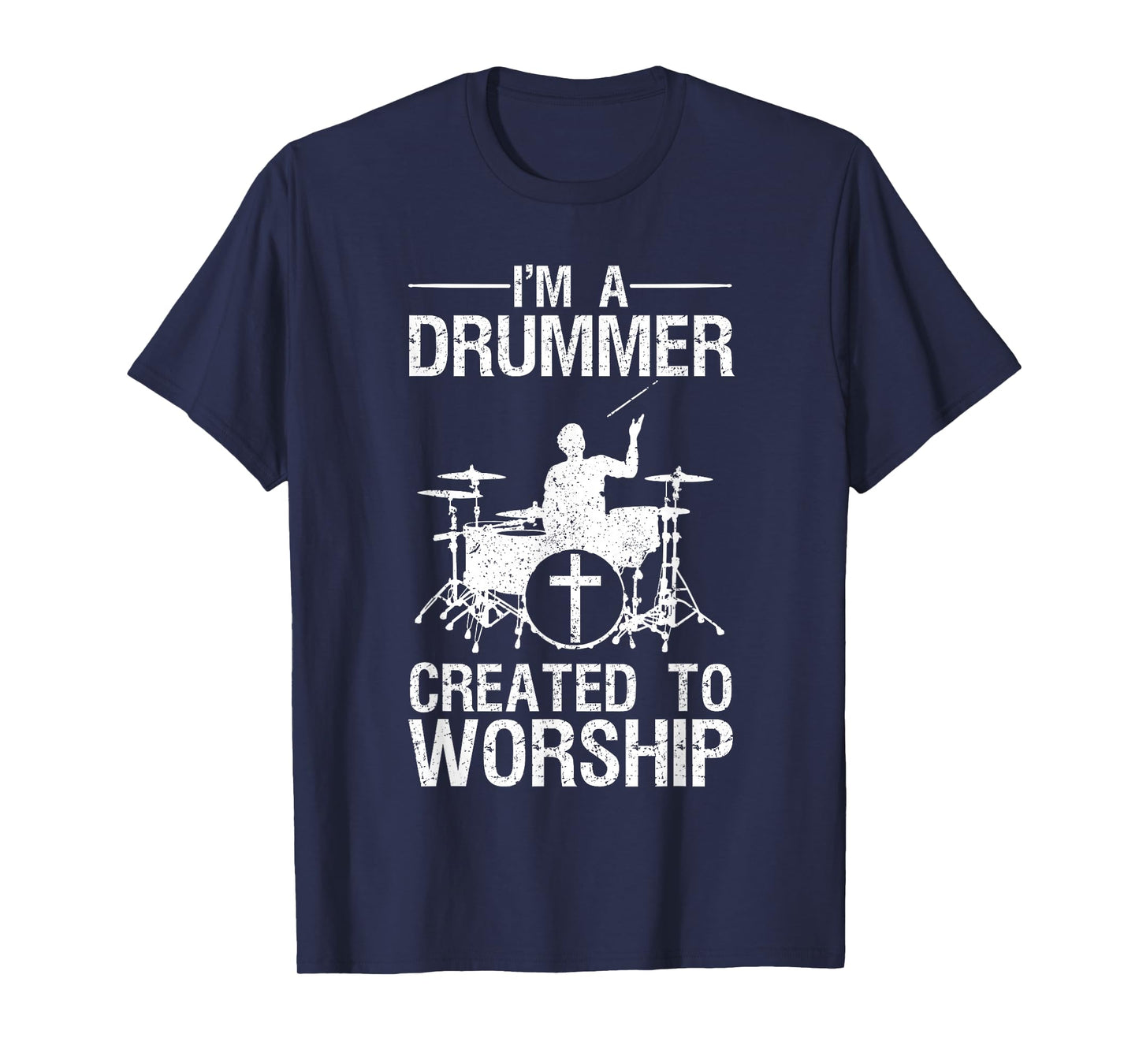 Funny Christian Drummer Art for Men Women Drum Player Lover T-Shirt