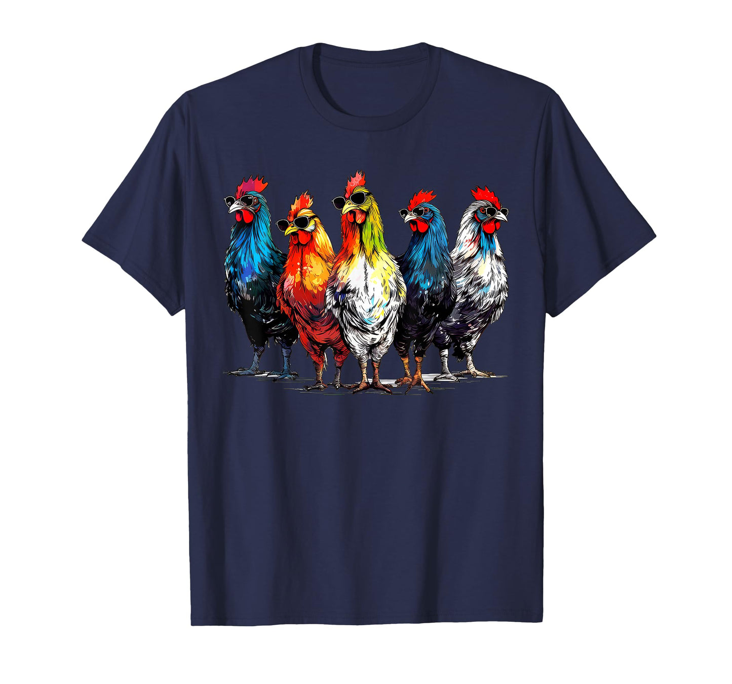 Cool Rooster Wearing Sunglasses Farmer Retro Farm Animals T-Shirt