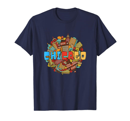 Chicago City State Illinois Downtown Urban Souvenirs T-Shirt