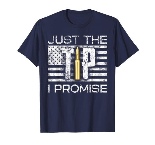Bullet Tip Tee's Just The Tip I Promise Gun Lover Graphic Design Men's Black Cotton Blend T-Shirt