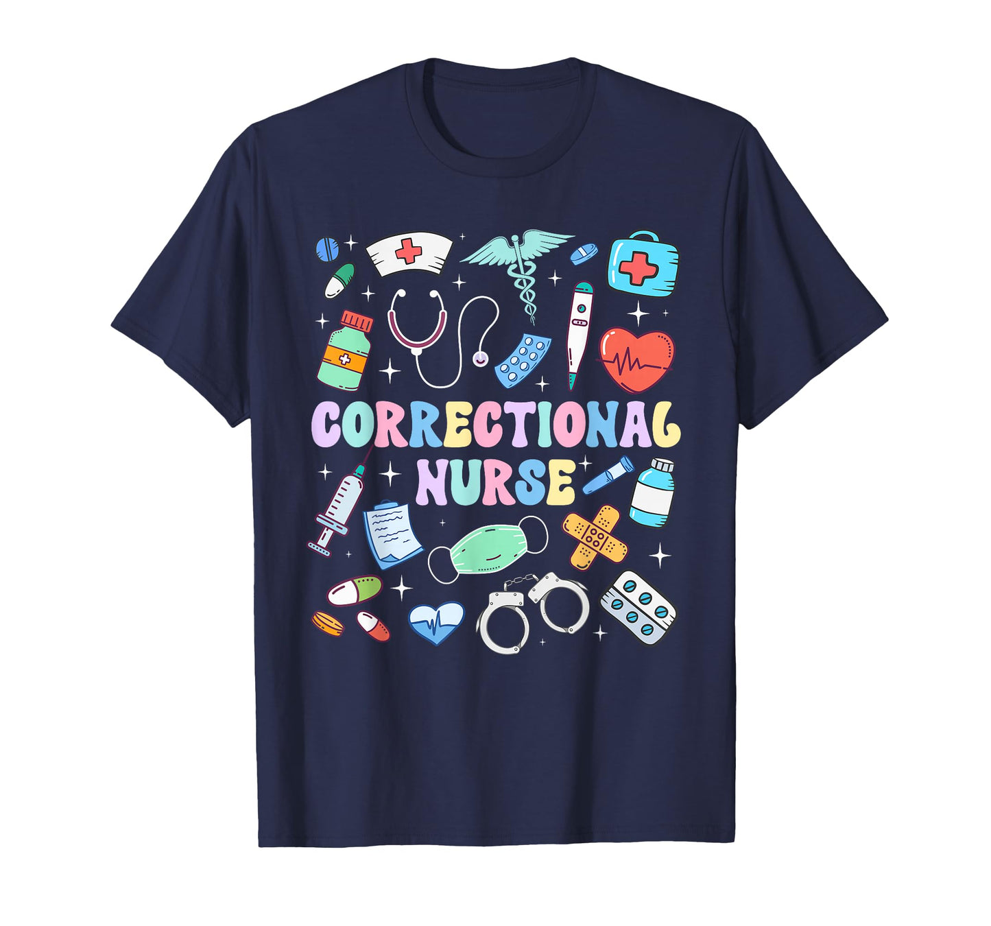 Correctional Nurse Groovy Prison Nurse Corrections Nursing T-Shirt