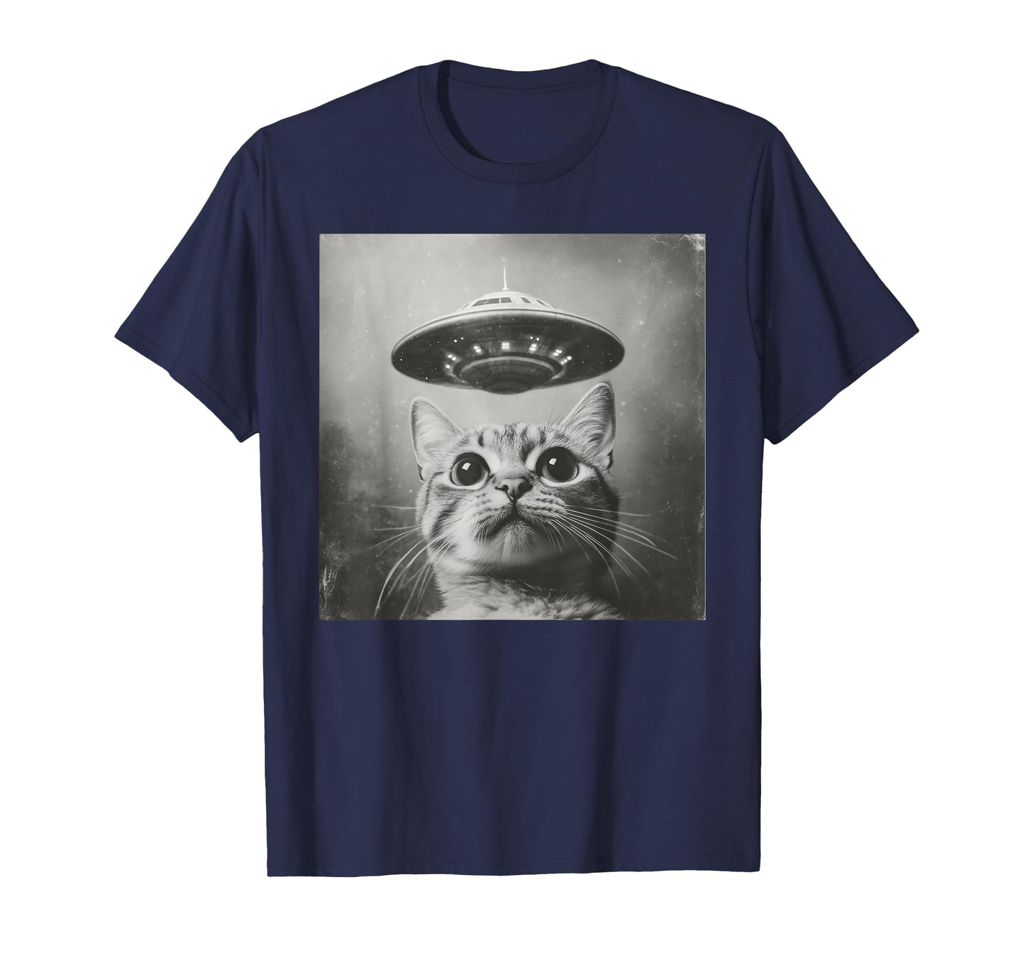 Cat Selfie With Alien UFO Funny Cat T-Shirt