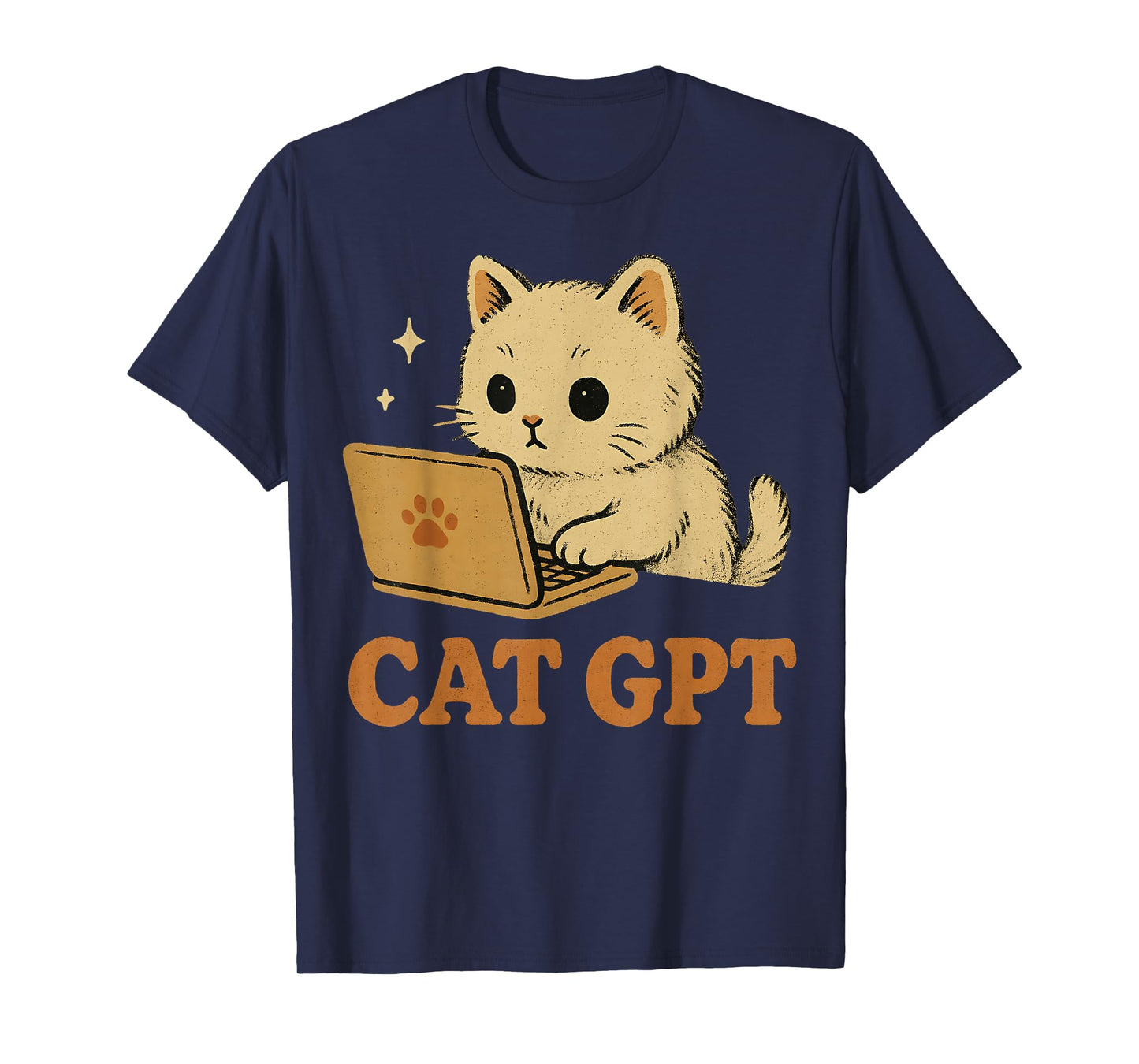 Cat GPT Retro Vintage Kitten Cute Funny Pun Graphic T-Shirt
