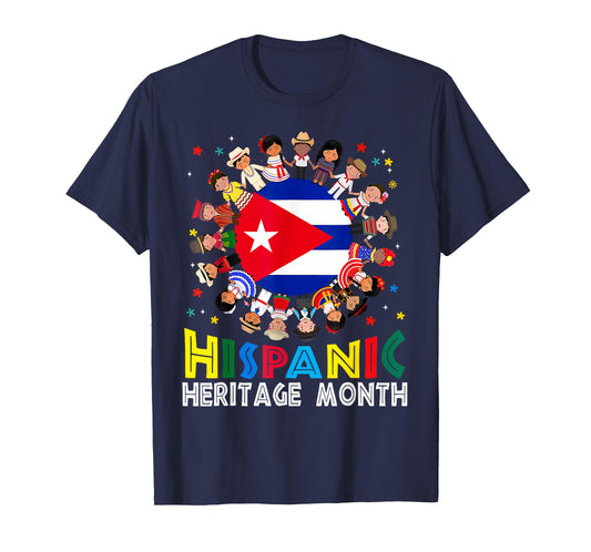 Cuban Flag Hispanic Heritage Cuba Boy Girl Kids T-Shirt