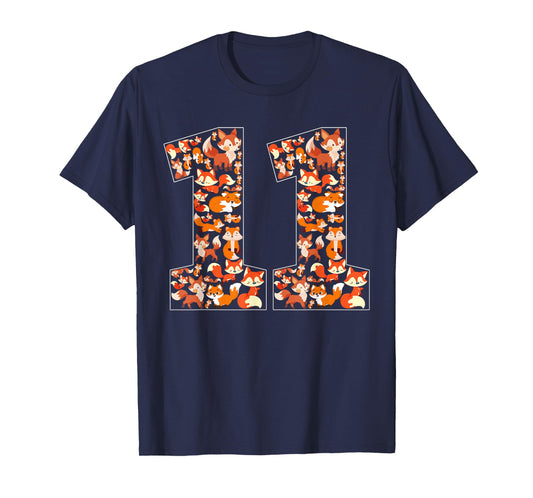 11th Birthday Fox Themed 11 Years Old Fox Lover Party T-Shirt