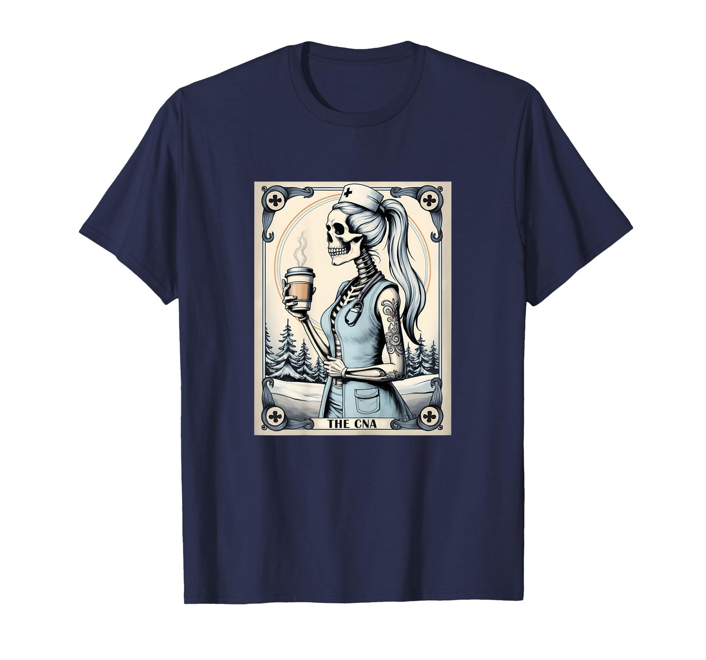 Certified Nurse Assistant Tarot Card Skeleton CNA Halloween T-Shirt