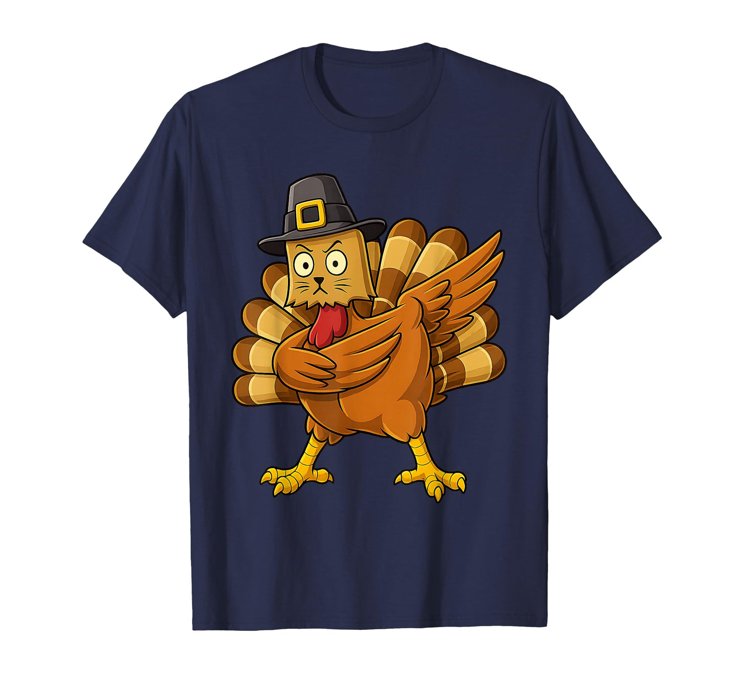Funny Cat Turkey Thanksgiving Shirt Boy Kids Girl Men Women T-Shirt