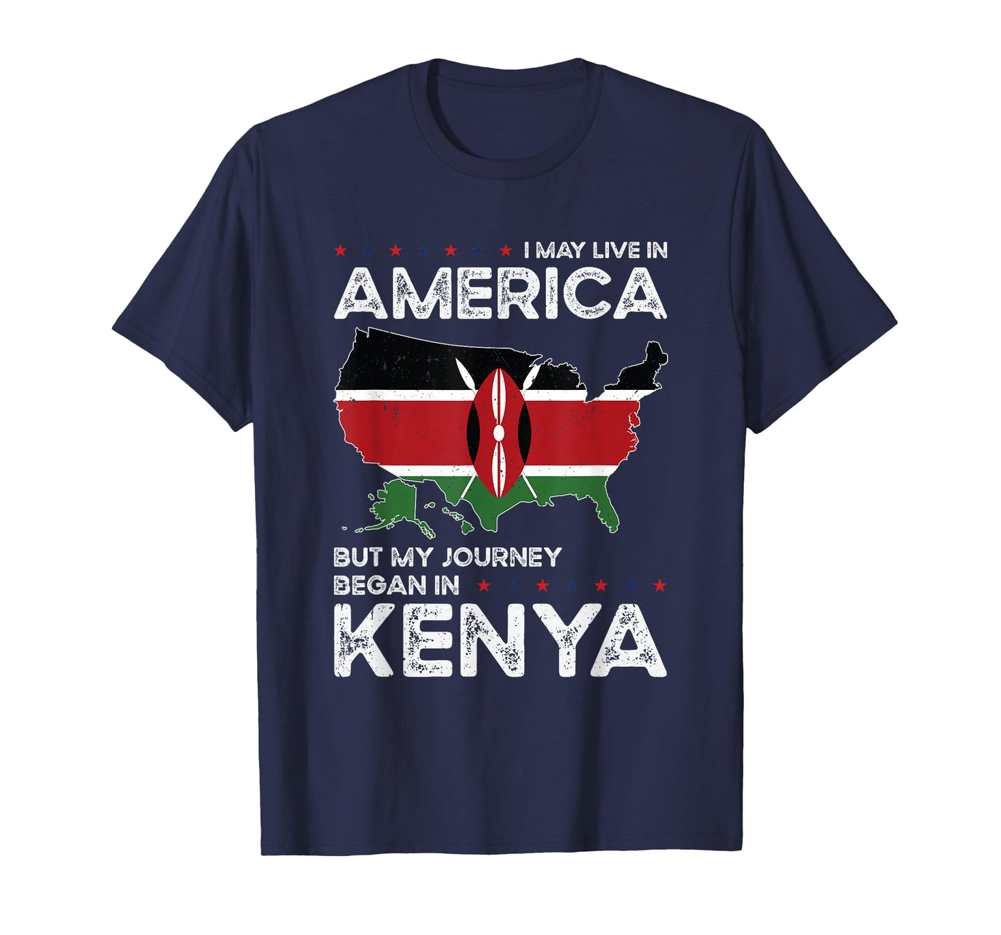 Kenyan American Patriot USA Grown Kenya US Flag T-Shirt