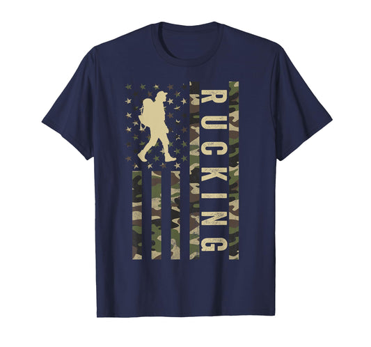 Rucking American Flag, Tactical Fitness, Patriotic Rucking T-Shirt