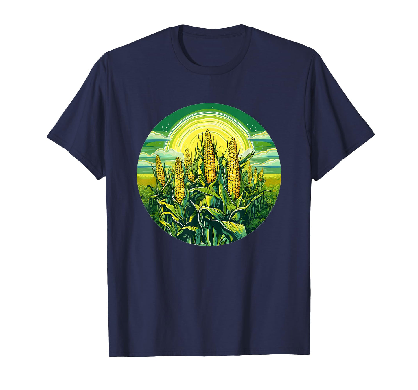 Cornfield Under Radiant Sun Nature Scene T-Shirt
