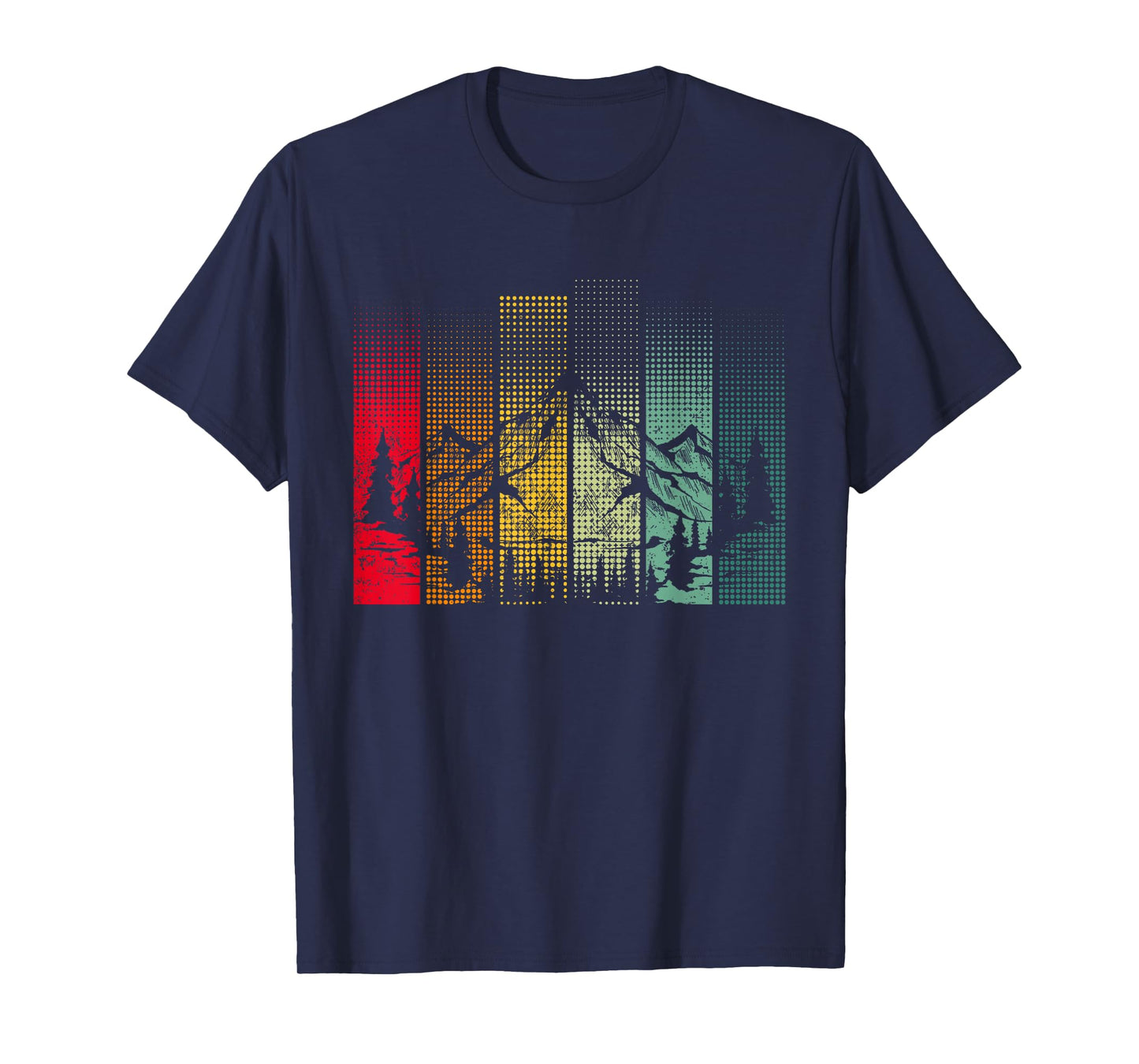 Hiking Mountains Trees Outdoors Nature Wildlife Retro Forest T-Shirt