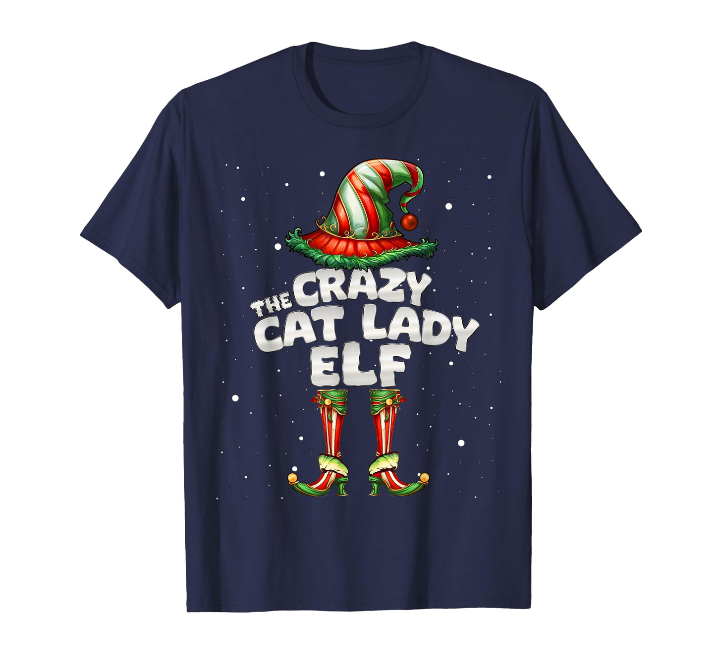 The Crazy Cat Lady Elf Family Matching Group Christmas T-Shirt