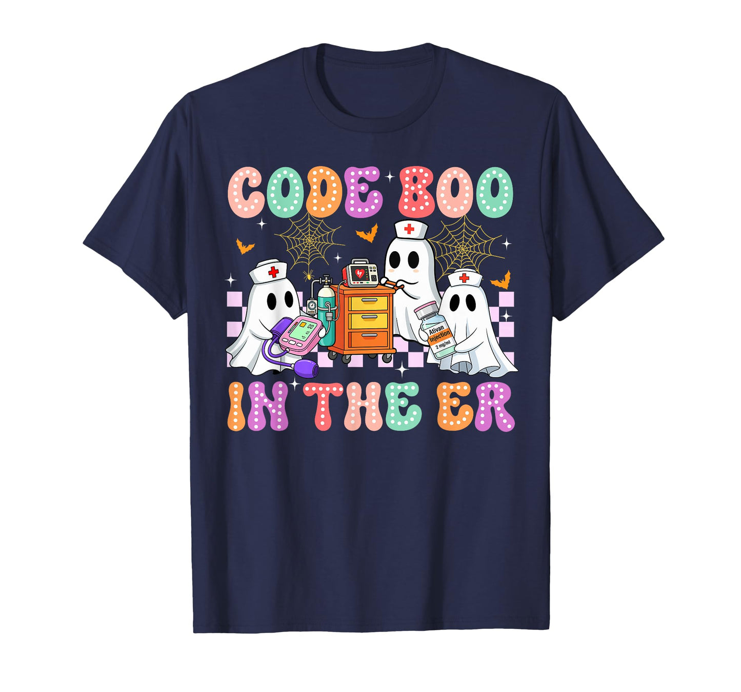 Code Boo In The ER Nurse Ghost Halloween Costume Nursing T-Shirt
