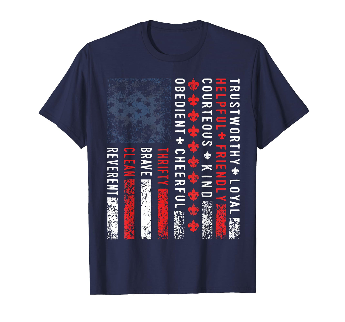 Scouting Law Vintage US America Flag Scouting T-Shirt