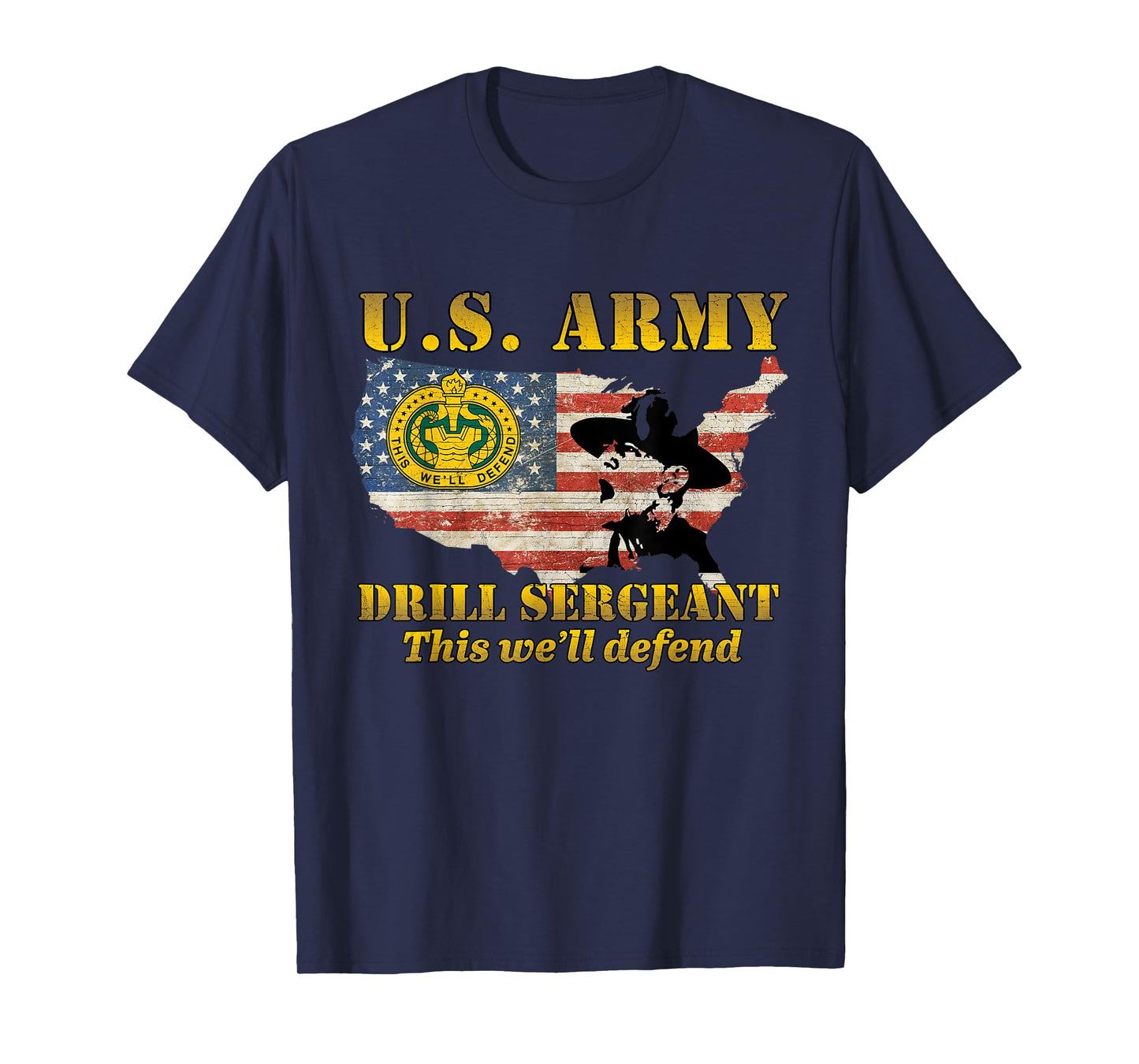 Us Army Drill Sergeant Military Drill American Flag Gifts T-Shirt for Women Men