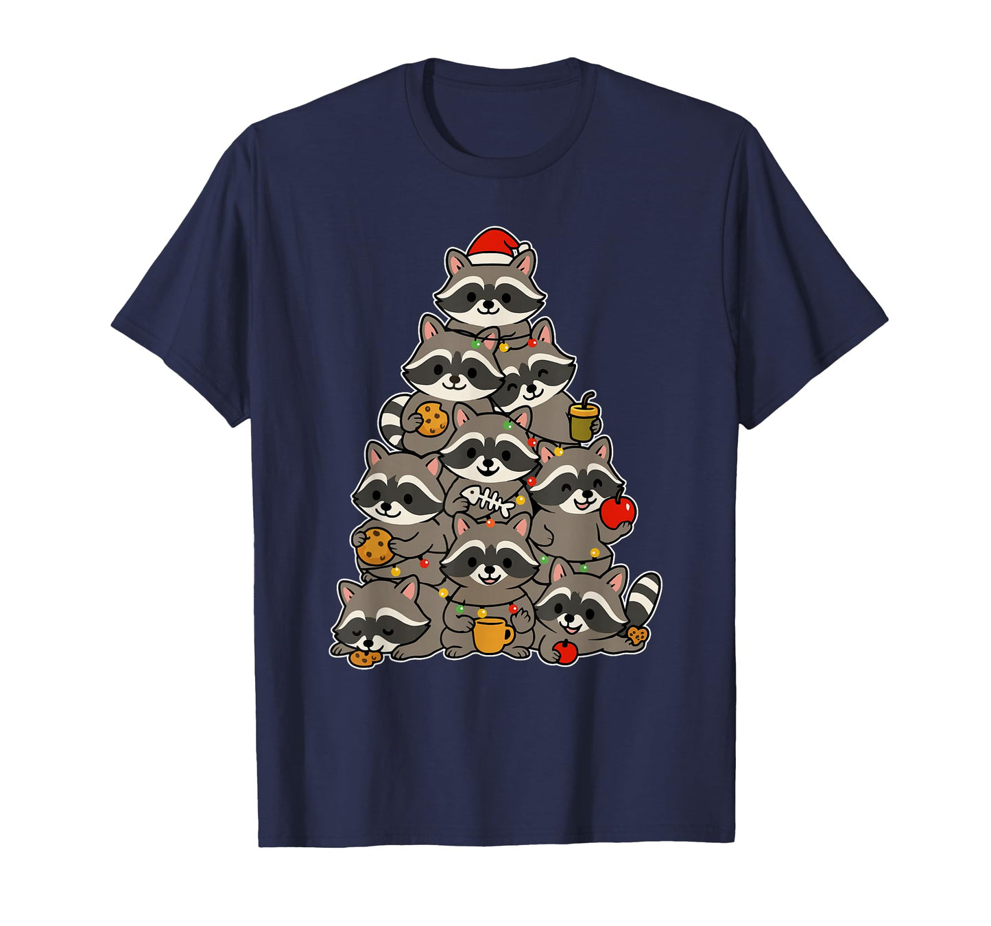 Cute Tree Men Women Kids Funny Raccoon Ugly Christmas T-Shirt