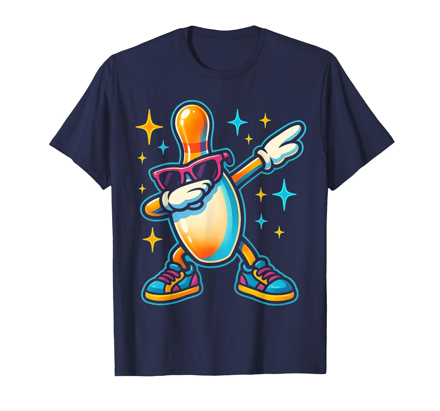 Bowling Pin Dabbing Sunglasses Bowler Player Kids Boys Men T-Shirt