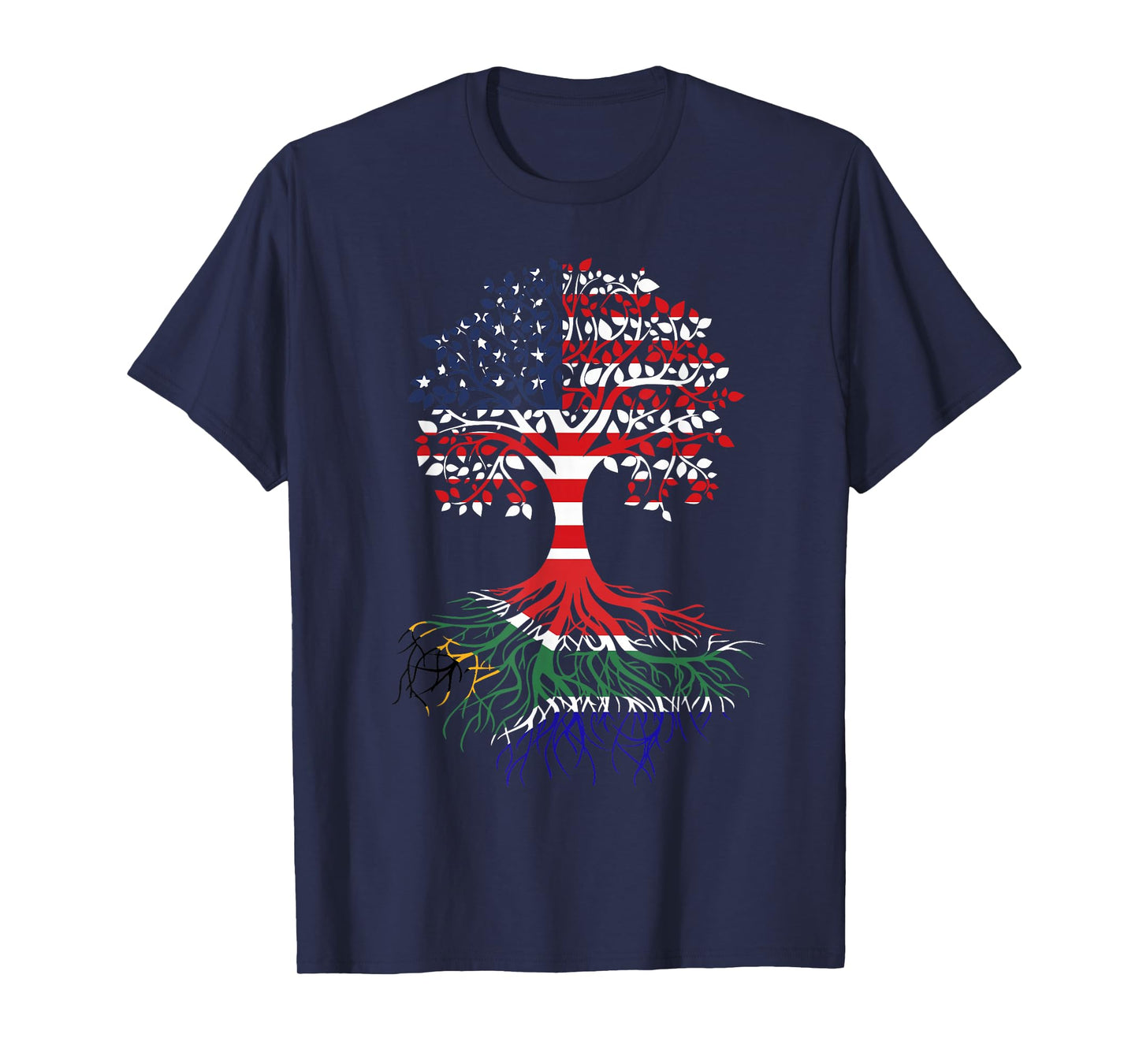 South African Roots American Grown Tree Flag T-Shirt