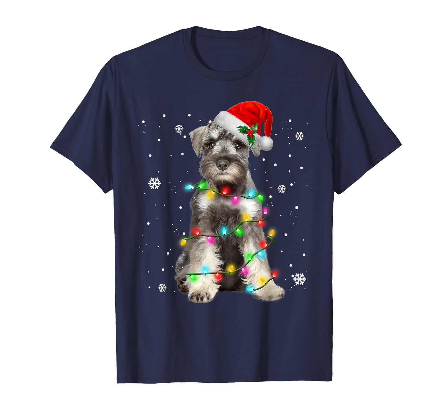 Schnauzer Dogs Tree Christmas Sweater Xmas Pet Animal Dog Men Women Kids T-Shirt