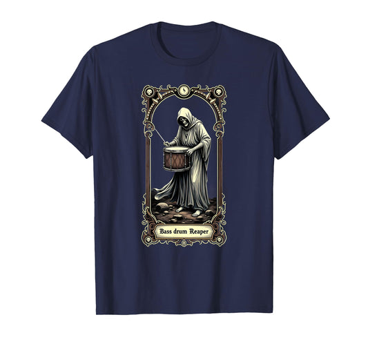 Halloween Tarot Card Skeleton Bass Drum Reaper T-Shirt