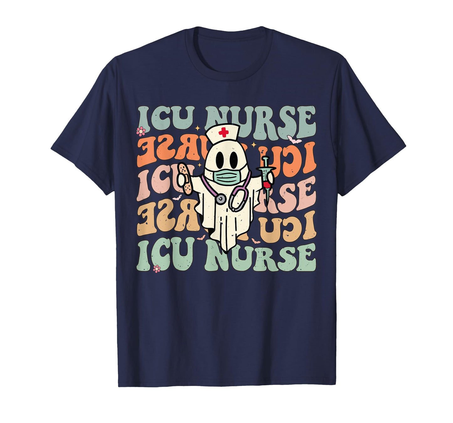 Critical Care Nurse ICU Neonatal Groovy Halloween Nursing T-Shirt