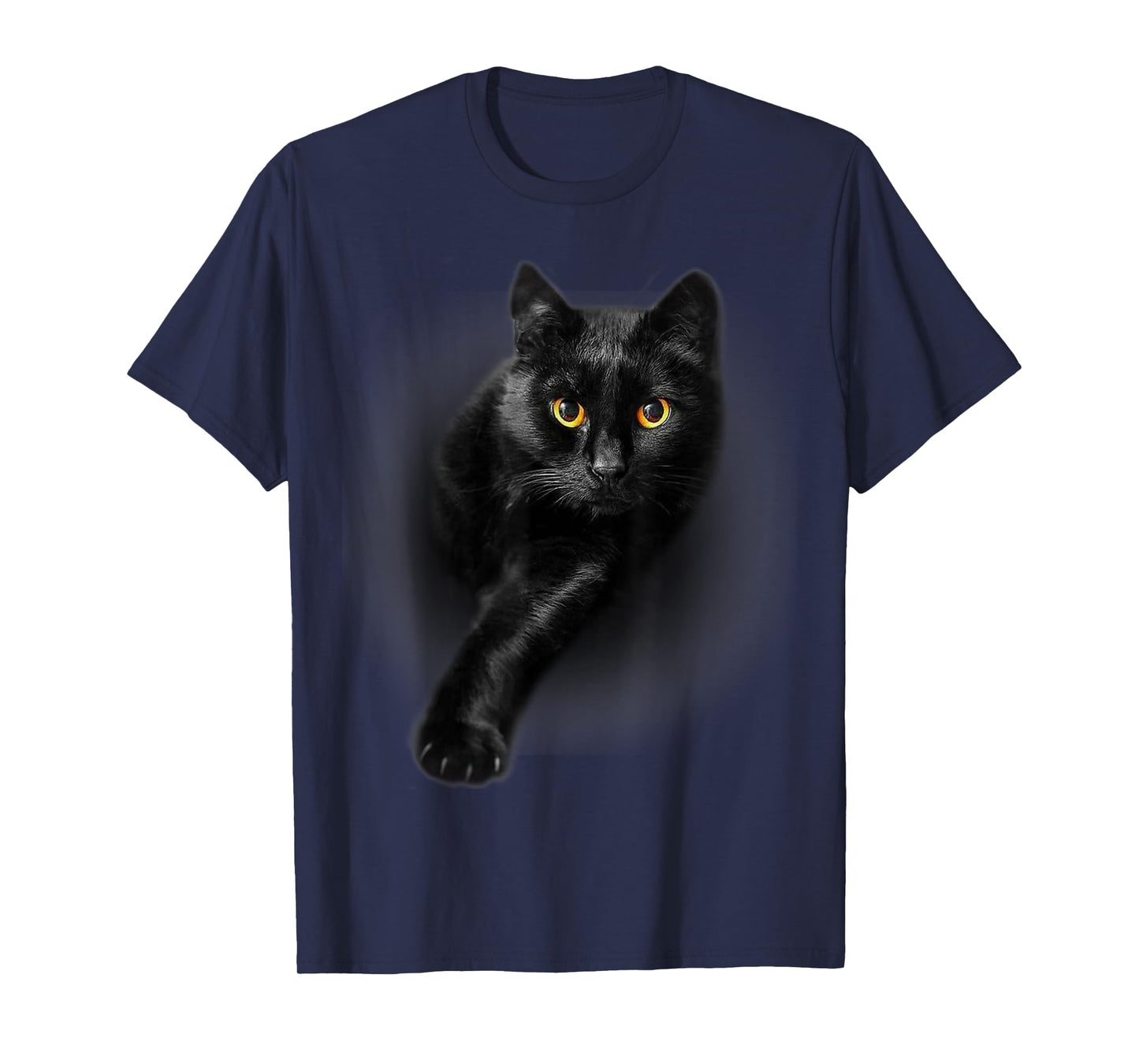 Black Cat Yellow Eyes T-Shirt Cats Tee Shirt Gifts T-Shirt