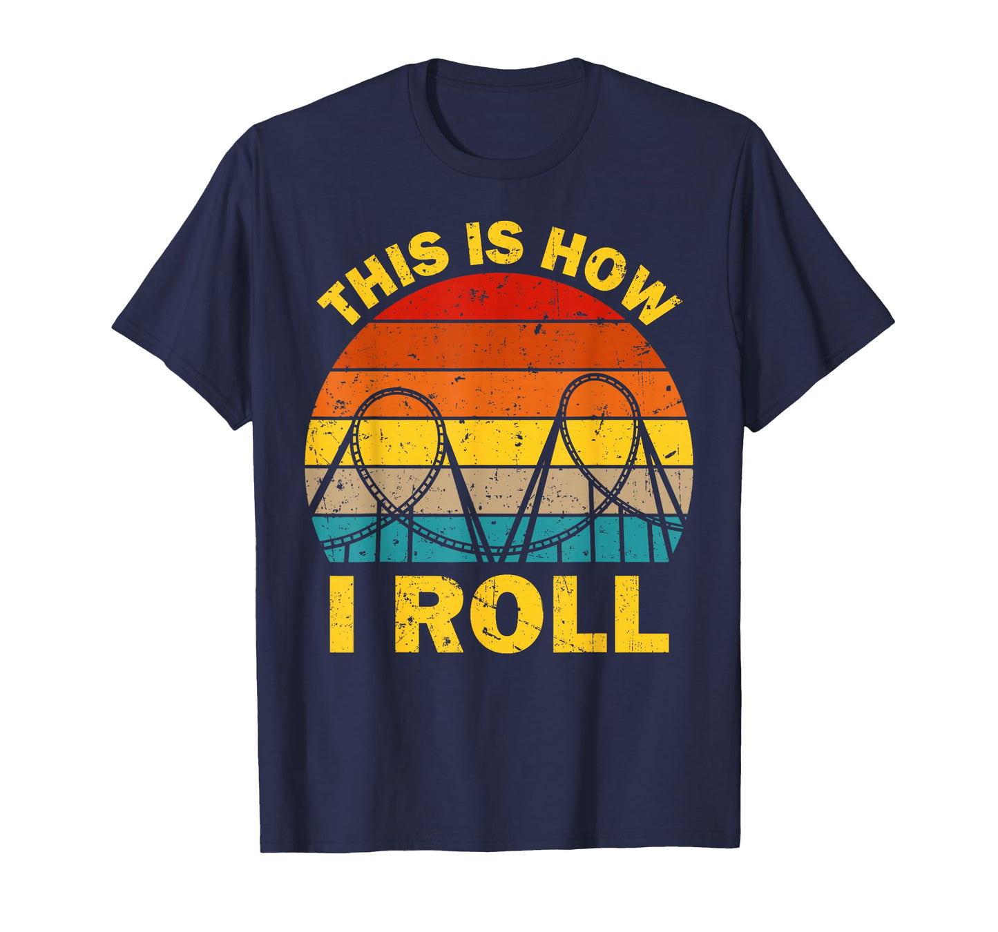 Cool Roller Coaster For Men Women Amusement Theme Park Retro T-Shirt