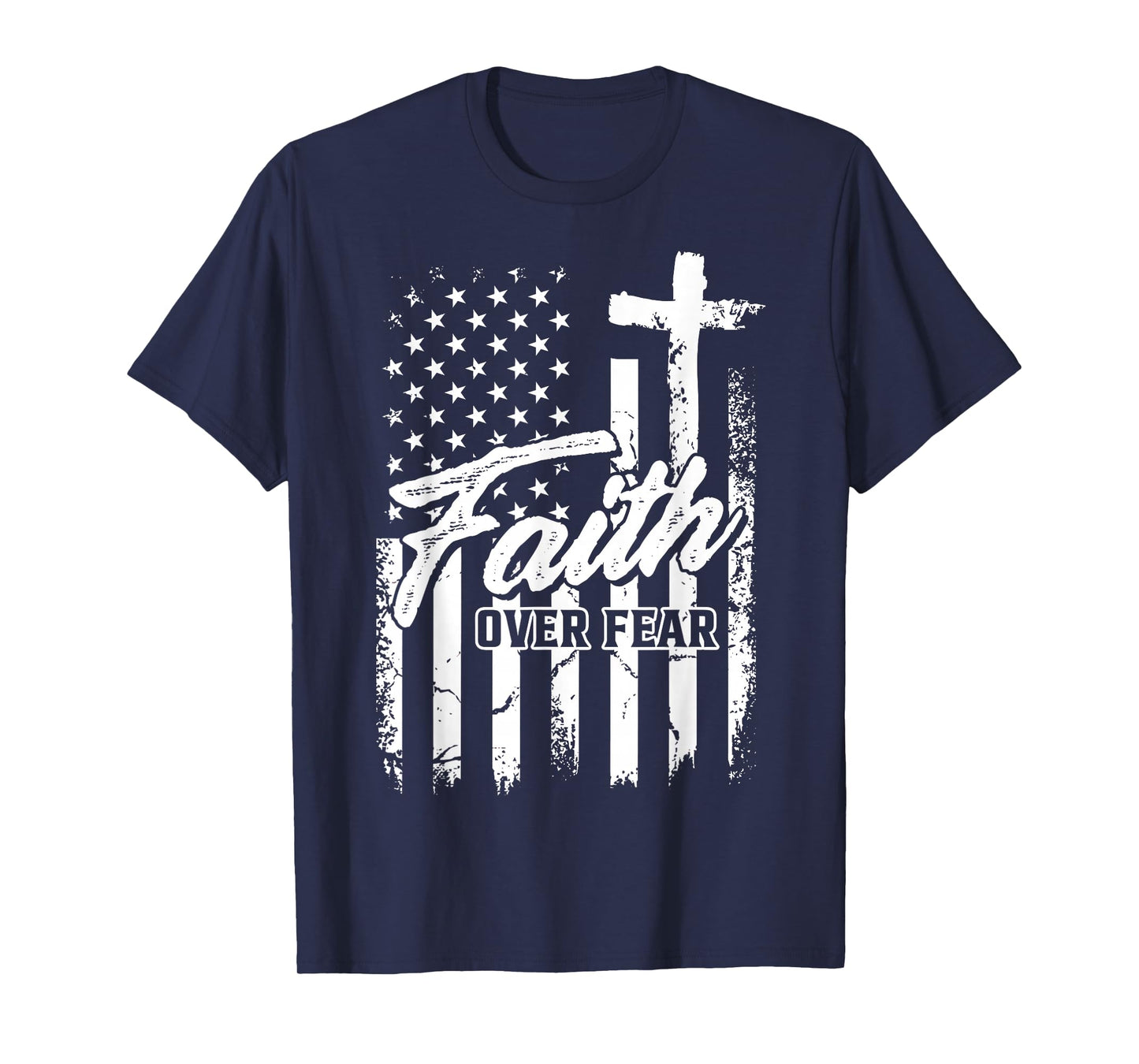 Red Freedom Shirt Faith Over Fear USA Flag Patriotic T-Shirt