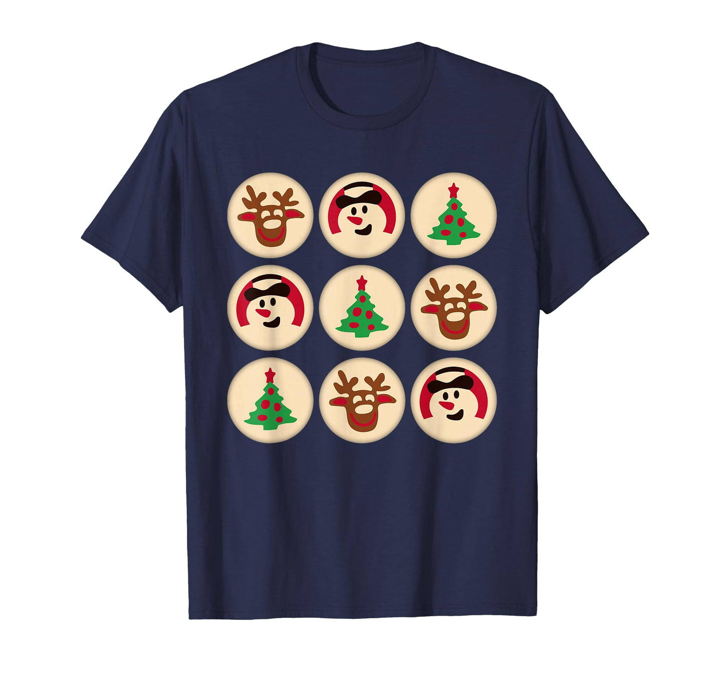 Christmas Cute Sugar Cookie Christmas Tree Snowman Reindeer T-Shirt