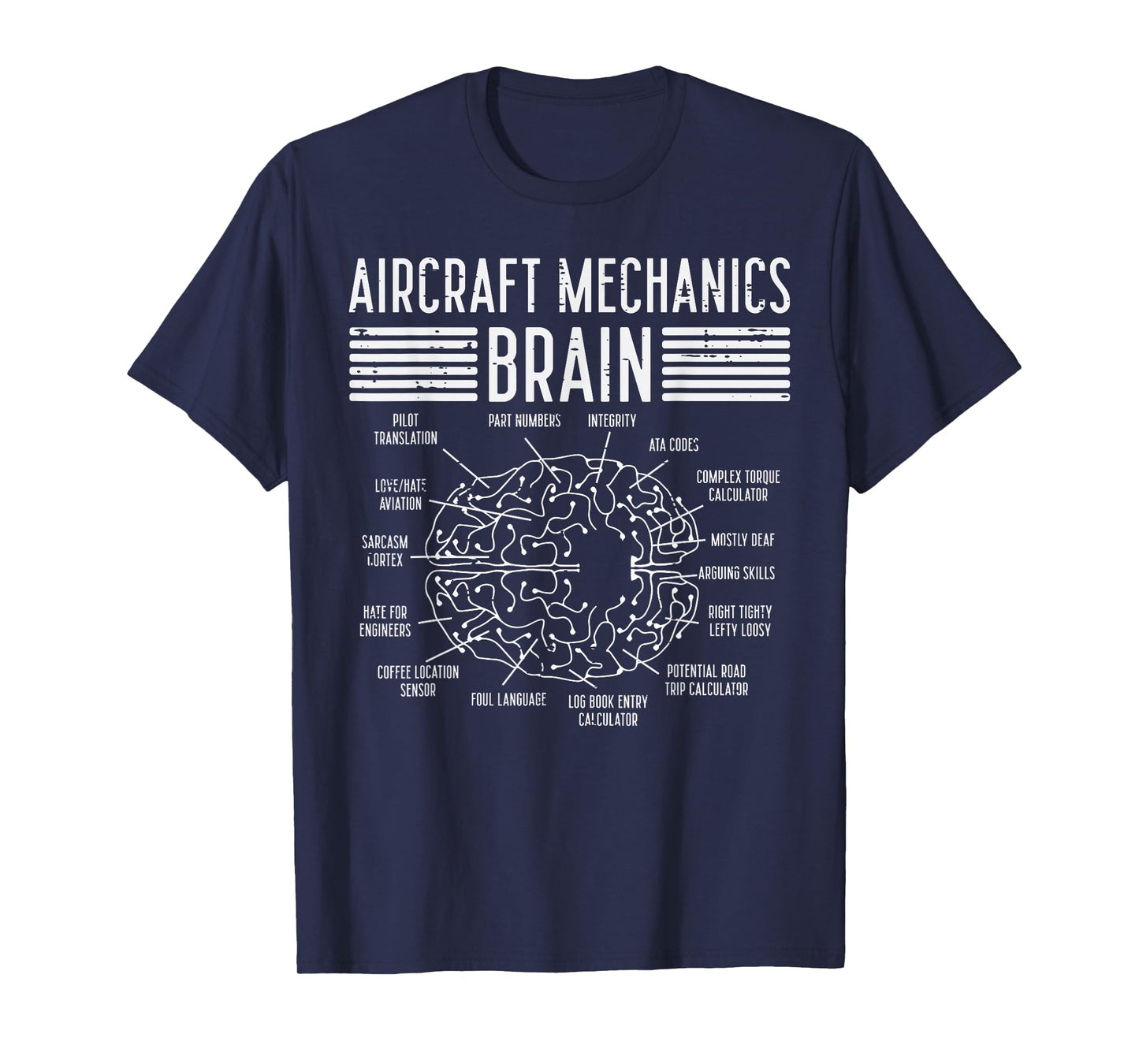 Aircraft Mechanics Brain Fun Airplane Maintenance Men Women T-Shirt